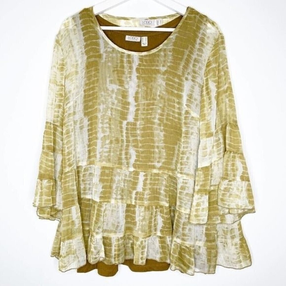 LOGO LORI GOLDSTEIN Ruffle Tunic - Picture 2 of 7
